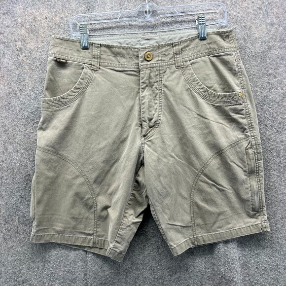 Kuhl Ramblr Shorts Mens 32 Khaki Chino Flat Front Beige Tan Outdoors Hiking - Picture 1 of 10